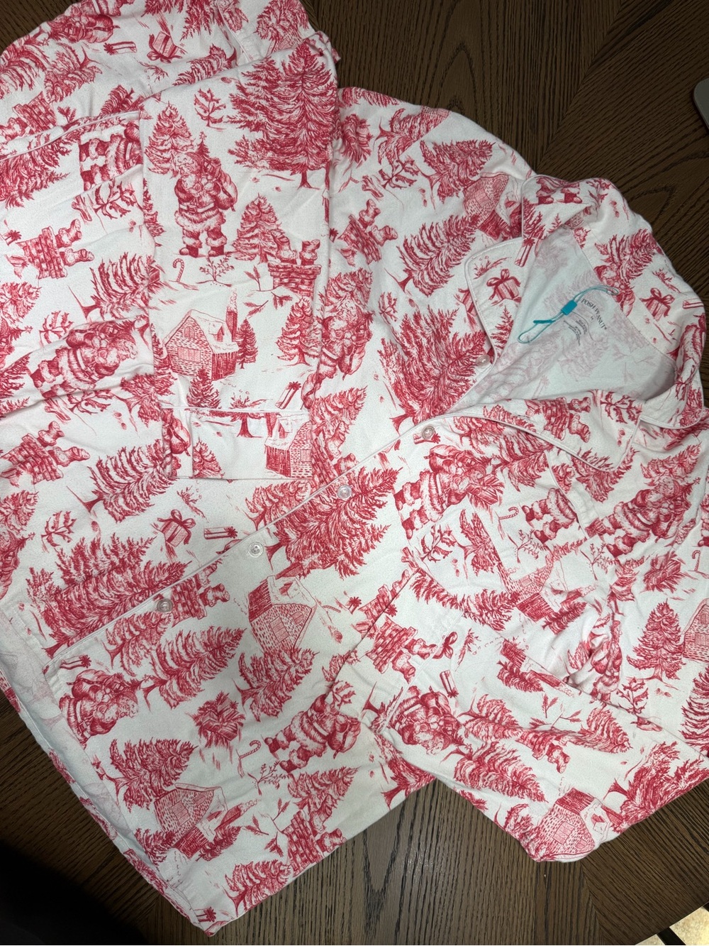 Posh Peanut Red Toile Print Holiday Pajama Set M NWOT - Picture 2 of 8